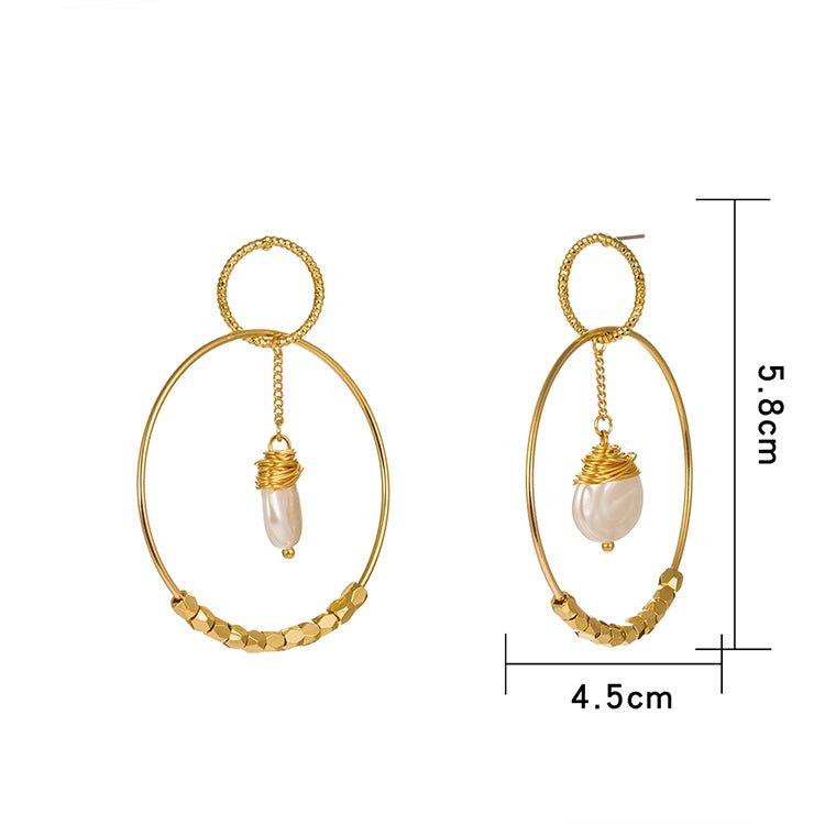Pearl Double Hoop Earrings