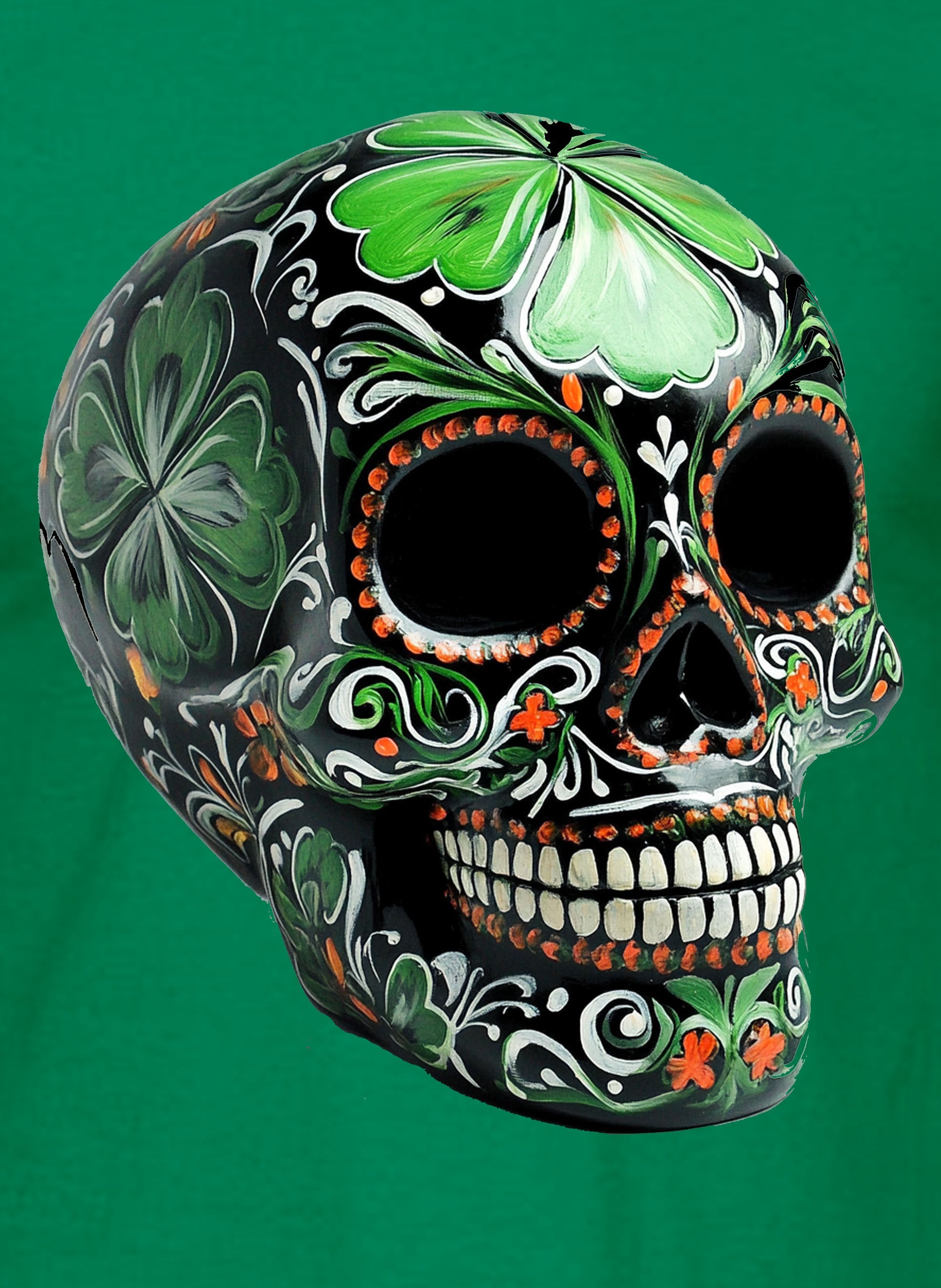 Green Sugar Scull Kids T-Shirt