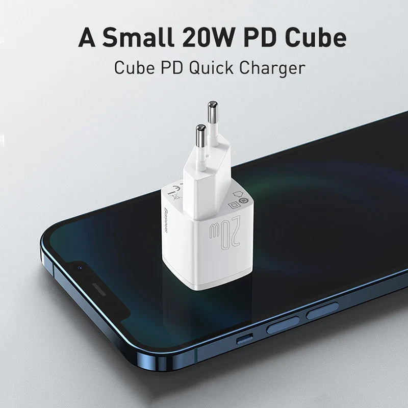 20W USB-C PD Fast Charger Portable Wall Adapter USB Type C Fast Charging for iPhone 15 14 13 12 Pro Max 11 X 8 Plus