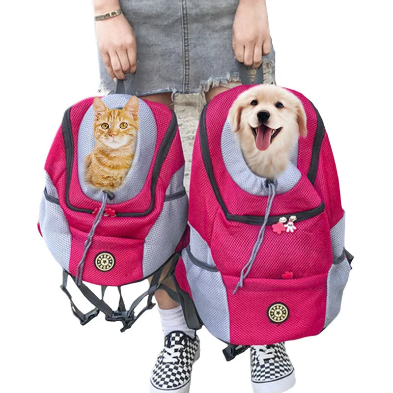 Pet Carrier Backpack for Dogs & Cats — Wearable Front/Back Mesh Travel Bag, Adjustable Double Shoulder, S/M/L (Up to 10 kg / 22 lb)