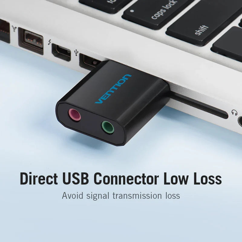 USB External Sound Card Adapter 3.5mm – Headphone & Mic USB Audio Interface for PC, Laptop, Mac, PS4, Chromebook, Raspberry Pi