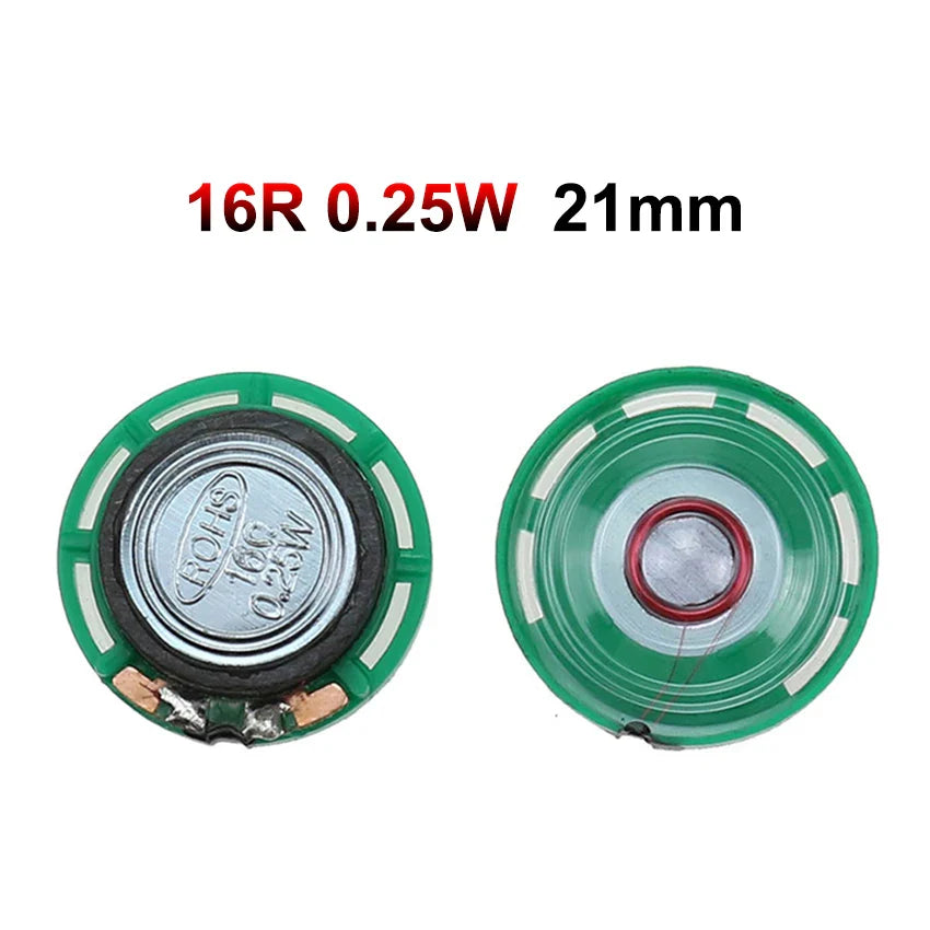 Horn Loudspeaker Driver 2-Pack | 8Ω, 16Ω, 32Ω | 0.25W–0.5W | 20–40mm (0.79–1.57 in) Diameter Options