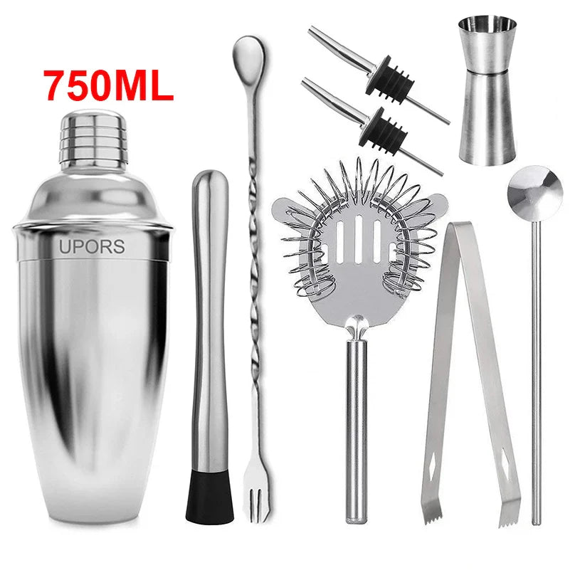 Stainless Steel Boston Cocktail Shaker — 18.6oz (550ml) & 25.4oz (750ml) Martini Mixer for Home Bar & Bartenders