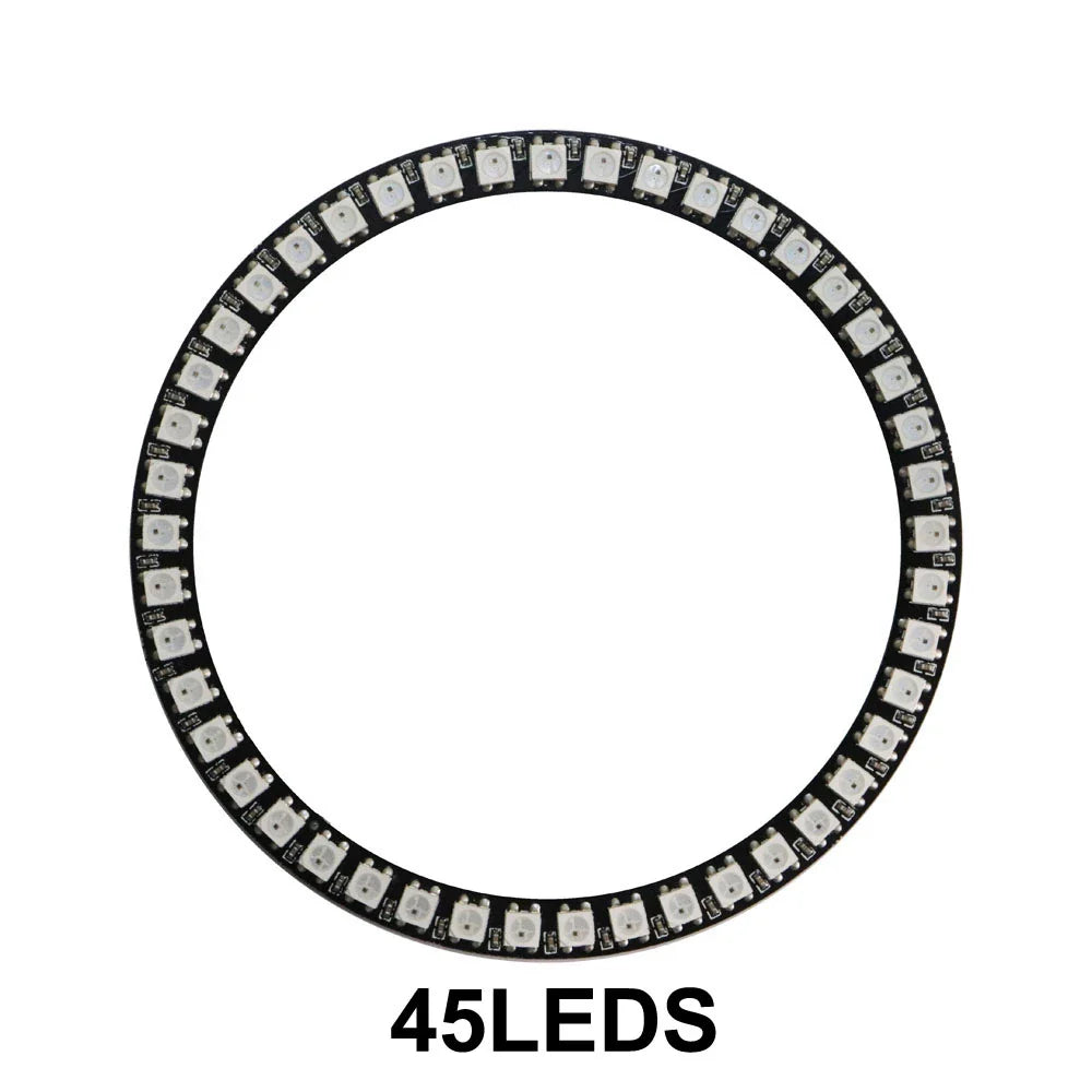 WS2812B RGB LED Pixel Ring - Individually Addressable 8/16/24/35/45-LED DC 5V