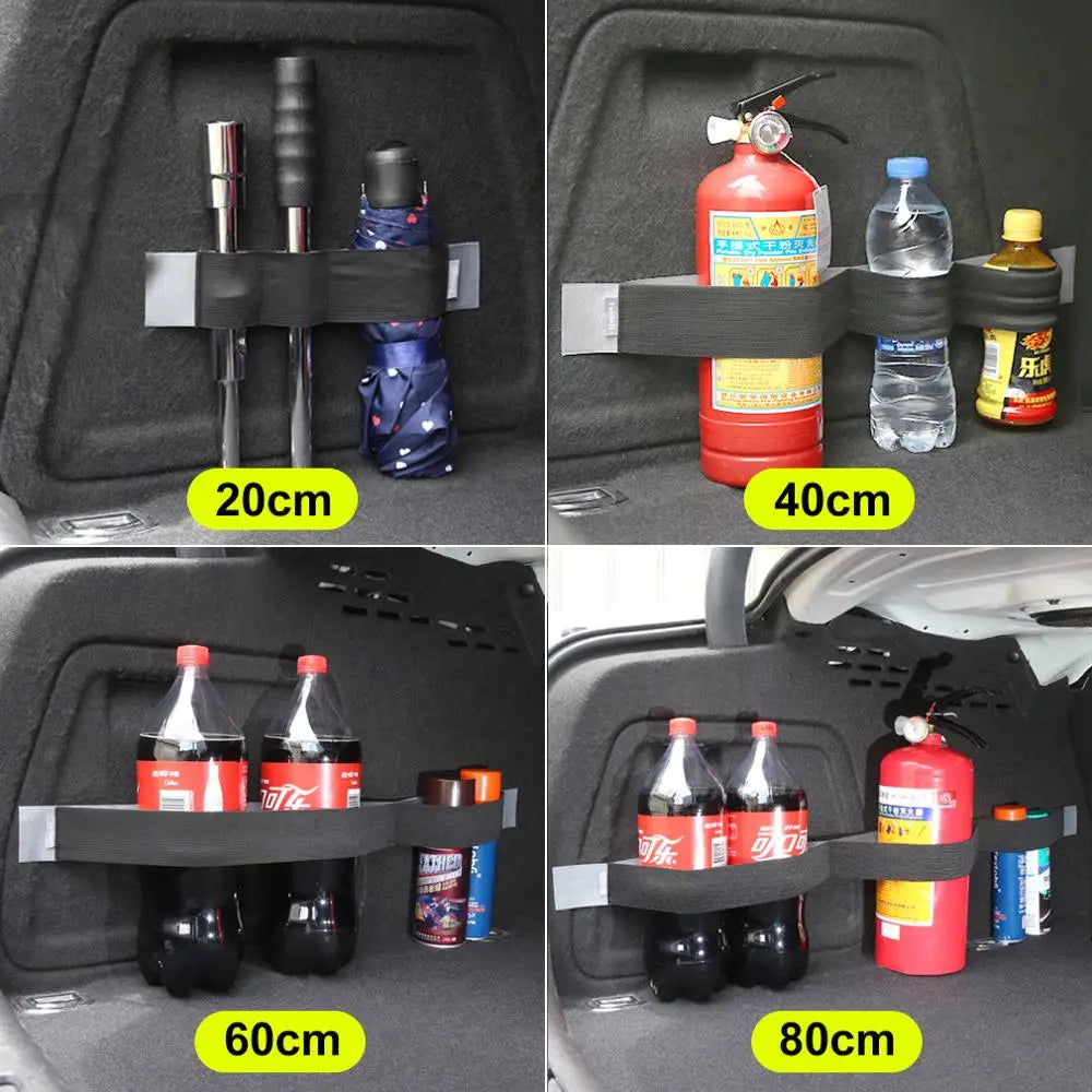 Car Trunk Organizer Elastic Fixing Strap – Universal Suede Storage Belt with Hook-and-Loop, 20/40/60/80 cm (7.9/15.8/23.6/31.5 in)