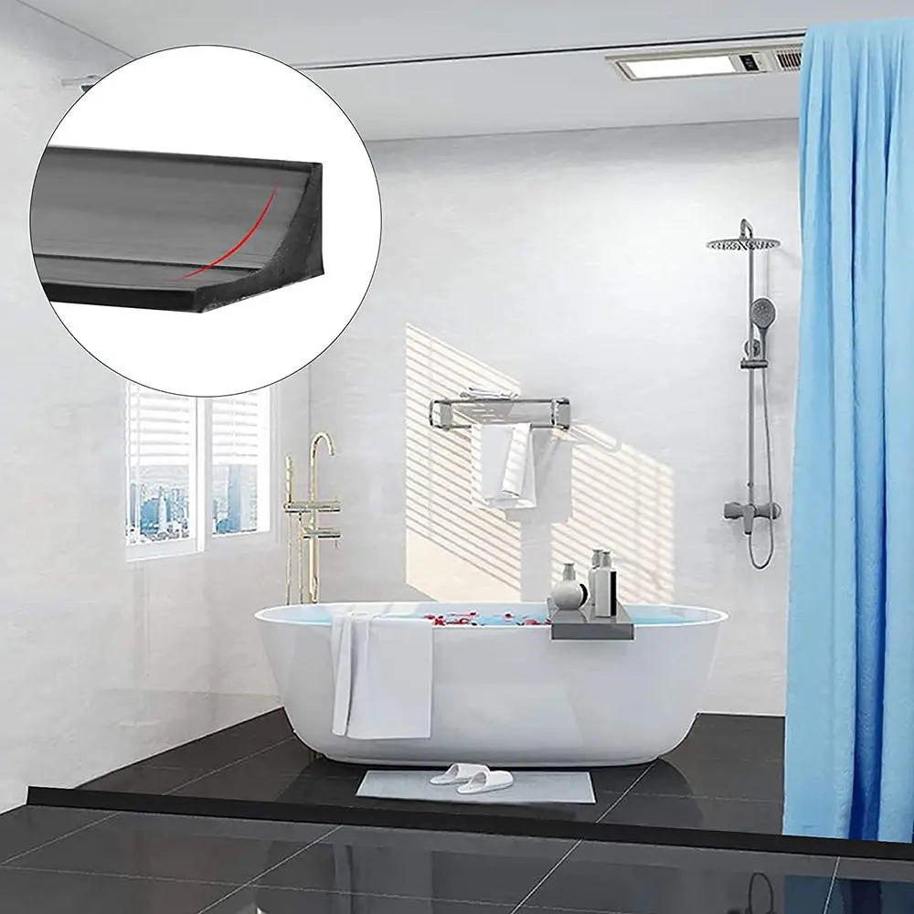 Self-Adhesive Silicone Shower Water Stopper Strip – Bendable Door Bottom Seal, Multiple Lengths 30–200 cm (12–79 in)