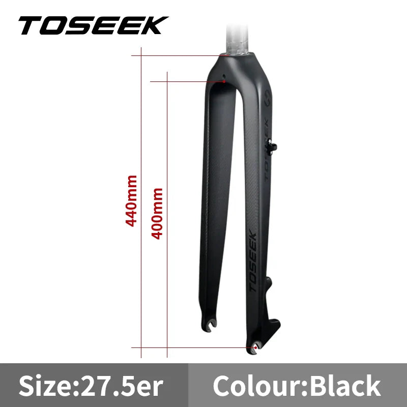 MTB Full Carbon Fiber Rigid Front Fork – 26/27.5/29 in, 28.6/31.8 mm Steerer, 560g (19.8 oz) Lightweight for Disc Brakes