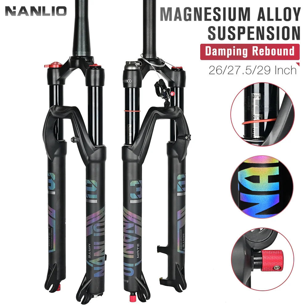 Air Suspension MTB Fork Rebound and Lockout Adjustment 26 / 27.5 / 29-Inch Straight or Tapered, 120mm (4.7in) & 140mm (5.5in) Travel