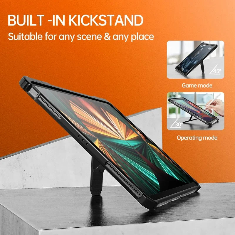 Military Shock Proof Rugged Kickstand Cover for Ipad Mini 6 2022 2024 Pro 11 12.9 13 Clear Case for Ipad 8/9/10th Gen Air4/5/6