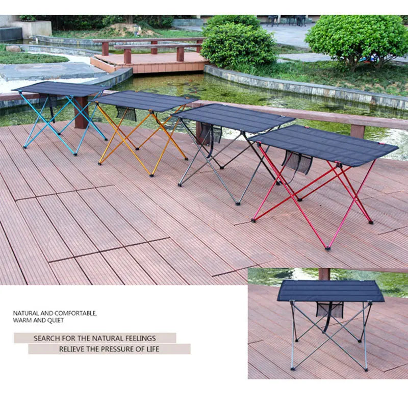 Portable Foldable Camping Table Ultralight 6061 Aluminum Picnic & Outdoor Side Table – 2 Sizes 22x17x15 in / 56x43x38 cm & 30x22x20.5 in / 76x56x52 cm