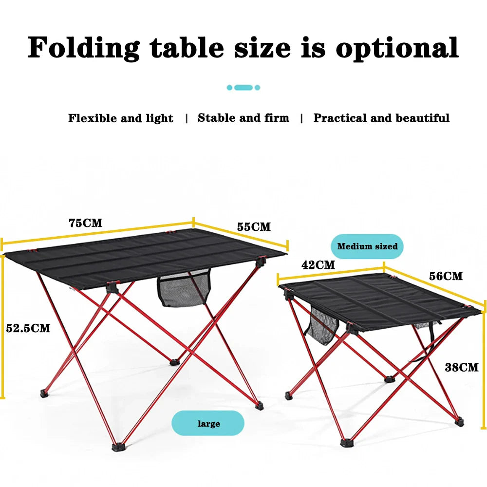 Portable Foldable Camping Table - Ultralight 6061 Aluminum Picnic & Laptop Folding Desk