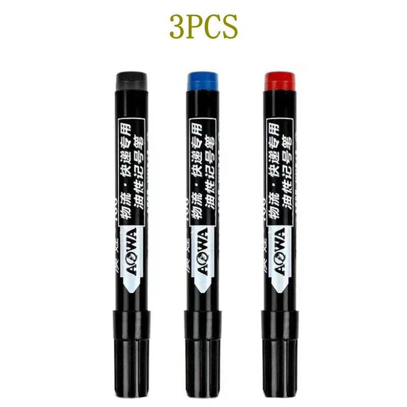 Permanent Paint Marker Pens 3/9-Pack – Waterproof Black Oil-Based, Quick-Drying for Tire, Metal, Glass, Plastic