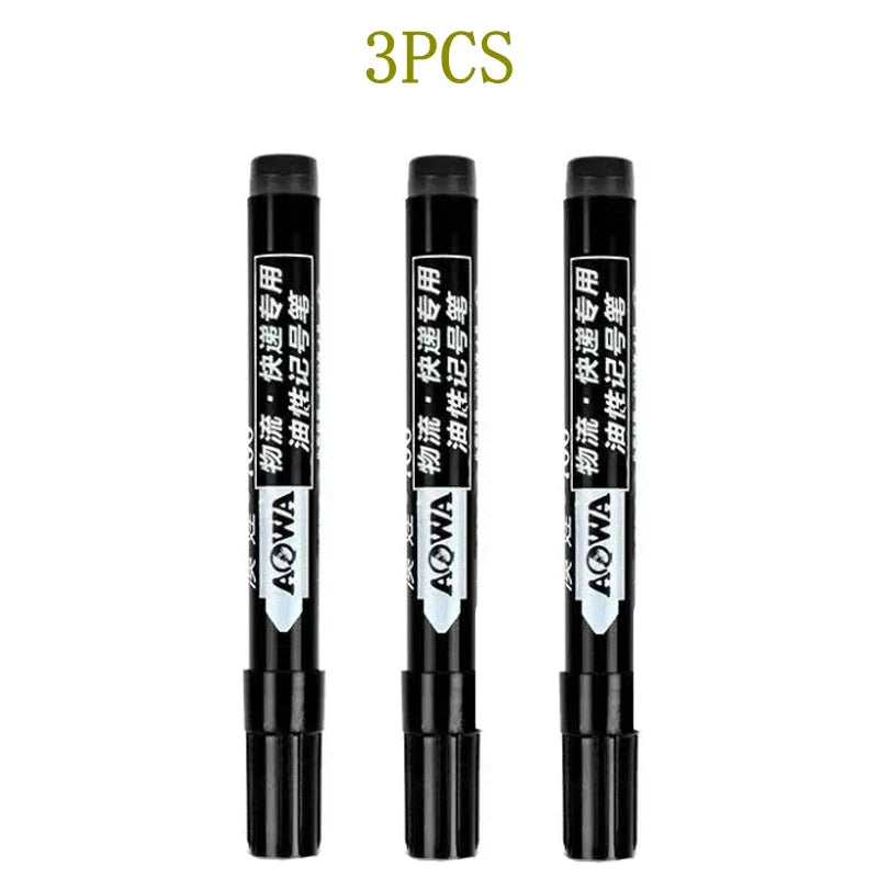 Permanent Paint Marker Pens 3/9-Pack – Waterproof Black Oil-Based, Quick-Drying for Tire, Metal, Glass, Plastic