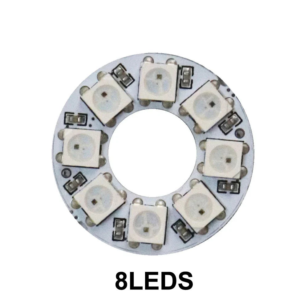 WS2812B RGB LED Pixel Ring - Individually Addressable 8/16/24/35/45-LED DC 5V