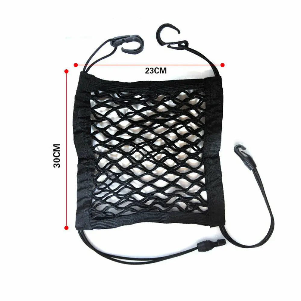Car Seat Back Mesh Storage Organizer with Elastic Pocket, 30 x 23 cm (11.8 x 9.1 in)