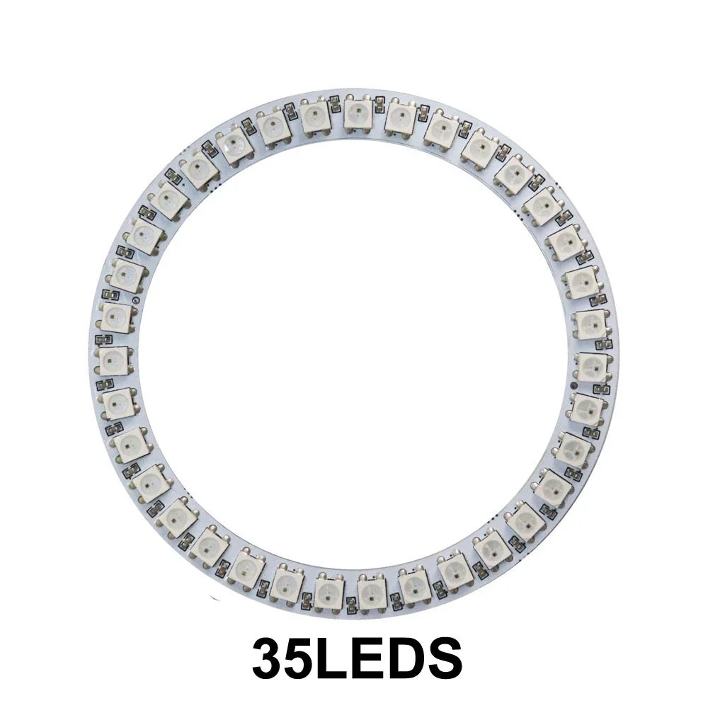 WS2812B RGB LED Pixel Ring - Individually Addressable 8/16/24/35/45-LED DC 5V