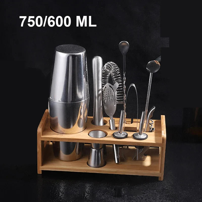 Stainless Steel Boston Cocktail Shaker — 18.6oz (550ml) & 25.4oz (750ml) Martini Mixer for Home Bar & Bartenders