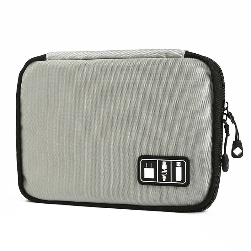 Waterproof Nylon Cable Organizer Bag 24 x 16 x 2.5 cm (9.4 x 6.3 x 1.0 in) – Travel Electronics Case for USB Drives Chargers Power Bank – Camping & Hiking