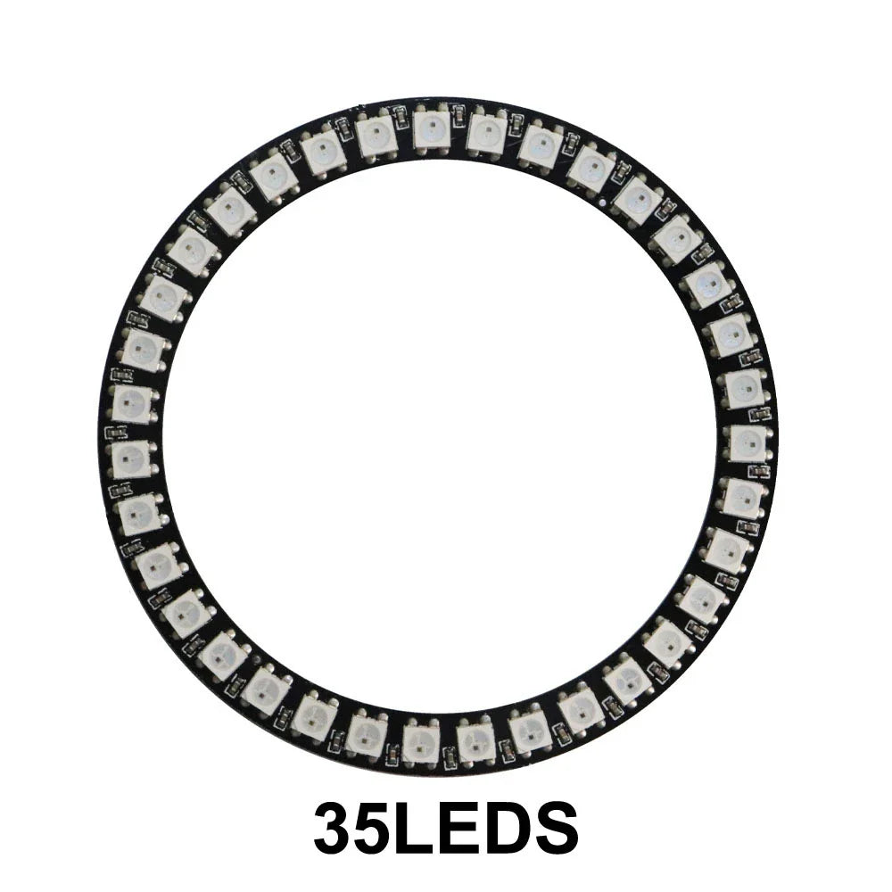 WS2812B RGB LED Pixel Ring - Individually Addressable 8/16/24/35/45-LED DC 5V