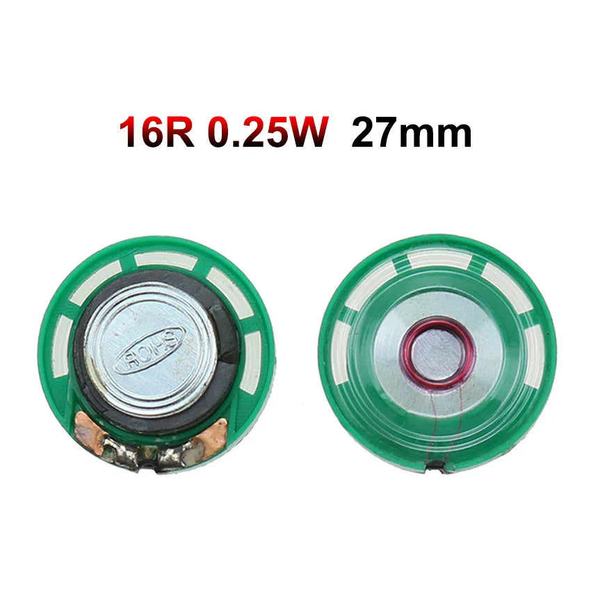 Horn Loudspeaker Driver 2-Pack | 8Ω, 16Ω, 32Ω | 0.25W–0.5W | 20–40mm (0.79–1.57 in) Diameter Options