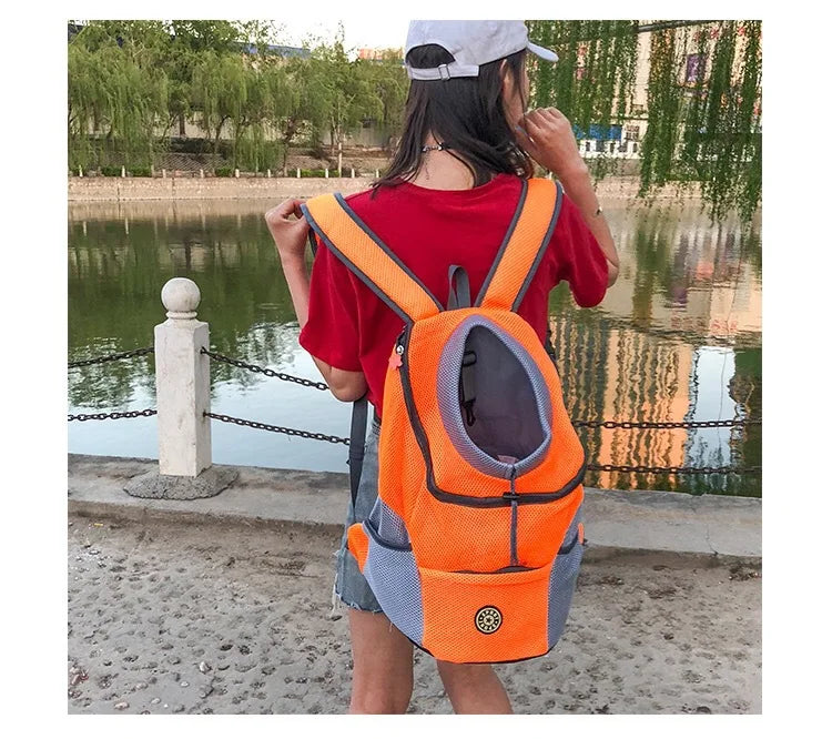 Pet Carrier Backpack for Dogs & Cats — Wearable Front/Back Mesh Travel Bag, Adjustable Double Shoulder, S/M/L (Up to 10 kg / 22 lb)