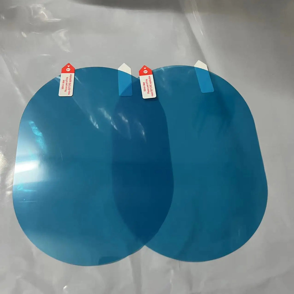 2-Pack Car Rearview Mirror Rainproof Film Anti-Fog Waterproof PET Stickers (95×95, 95×135, 100×150 mm / 3.7–5.9 in)