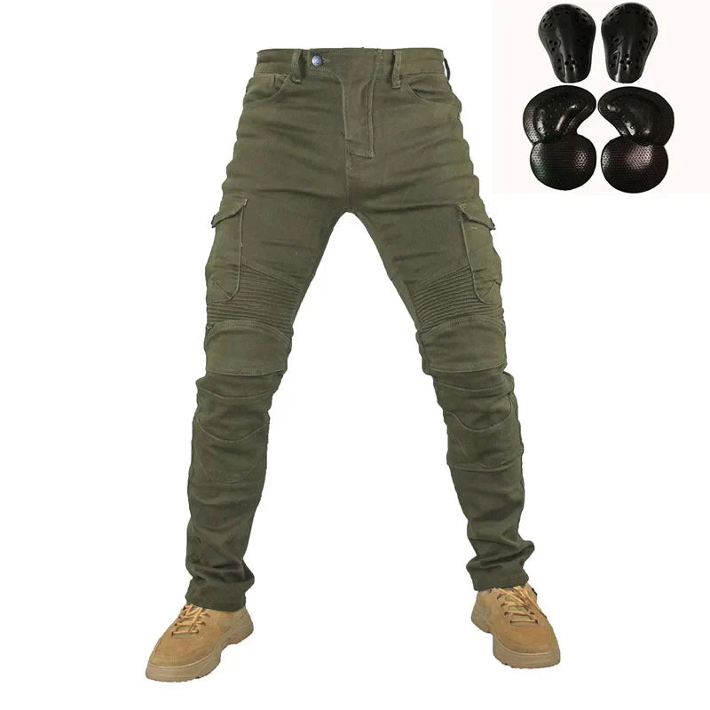 Men's Armored Motorcycle Jeans – Nylon & Cotton Riding Pants for Summer