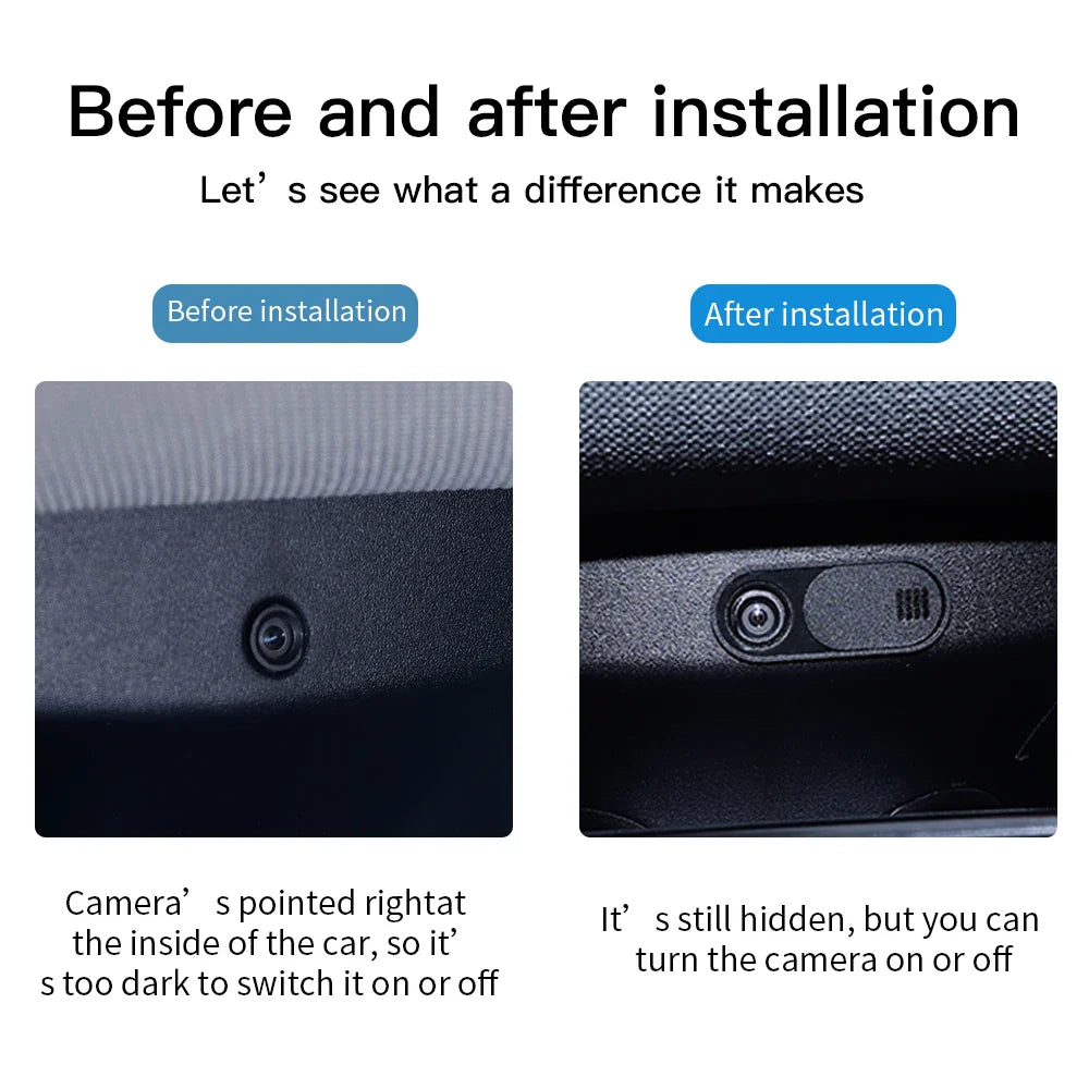 Tesla Model 3 & Model Y Camera Privacy Cover - Ultra-Thin Sliding Webcam Sticker for Car Monitor, Laptops & Smartphones