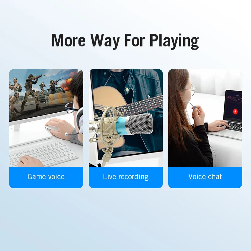 External USB Sound Card 3.5mm Audio Adapter for Laptop, PS4 and Headset Microphone