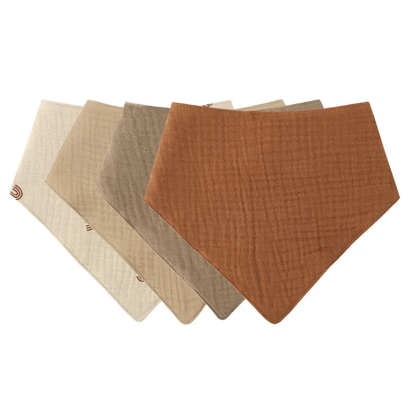 Baby Cotton Bandana Bibs - Triangle Burp Cloths for Feeding & Drool, 16.5 x 7.5 in (42 x 29 cm) - 3/4/5-Pack Unisex