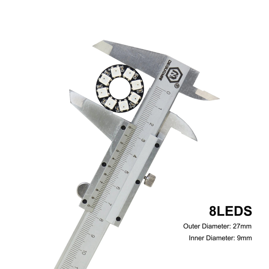 WS2812B RGB LED Pixel Ring - Individually Addressable 8/16/24/35/45-LED DC 5V