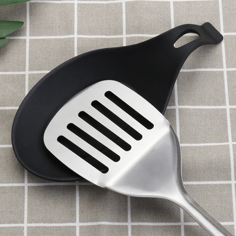 Heat Resistant Silicone Spoon Rest & Spatula Holder 19 x 10 cm (7.5 x 3.9 in), Utensil Organizer, Chopstick Tray & Pot Holder