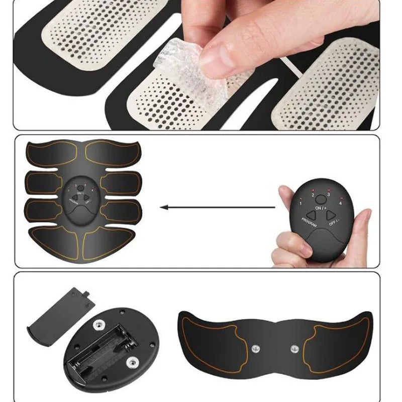 Wireless EMS Muscle Stimulator for Buttocks, Hips & Abs - Abdominal Trainer & Body Slimming Massager