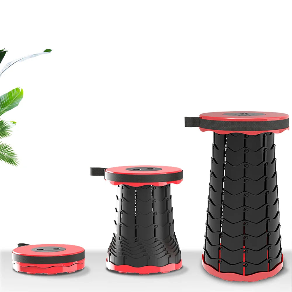 Portable Telescopic Folding Stool, Lightweight Plastic Camping & Fishing Seat, Queue Chair