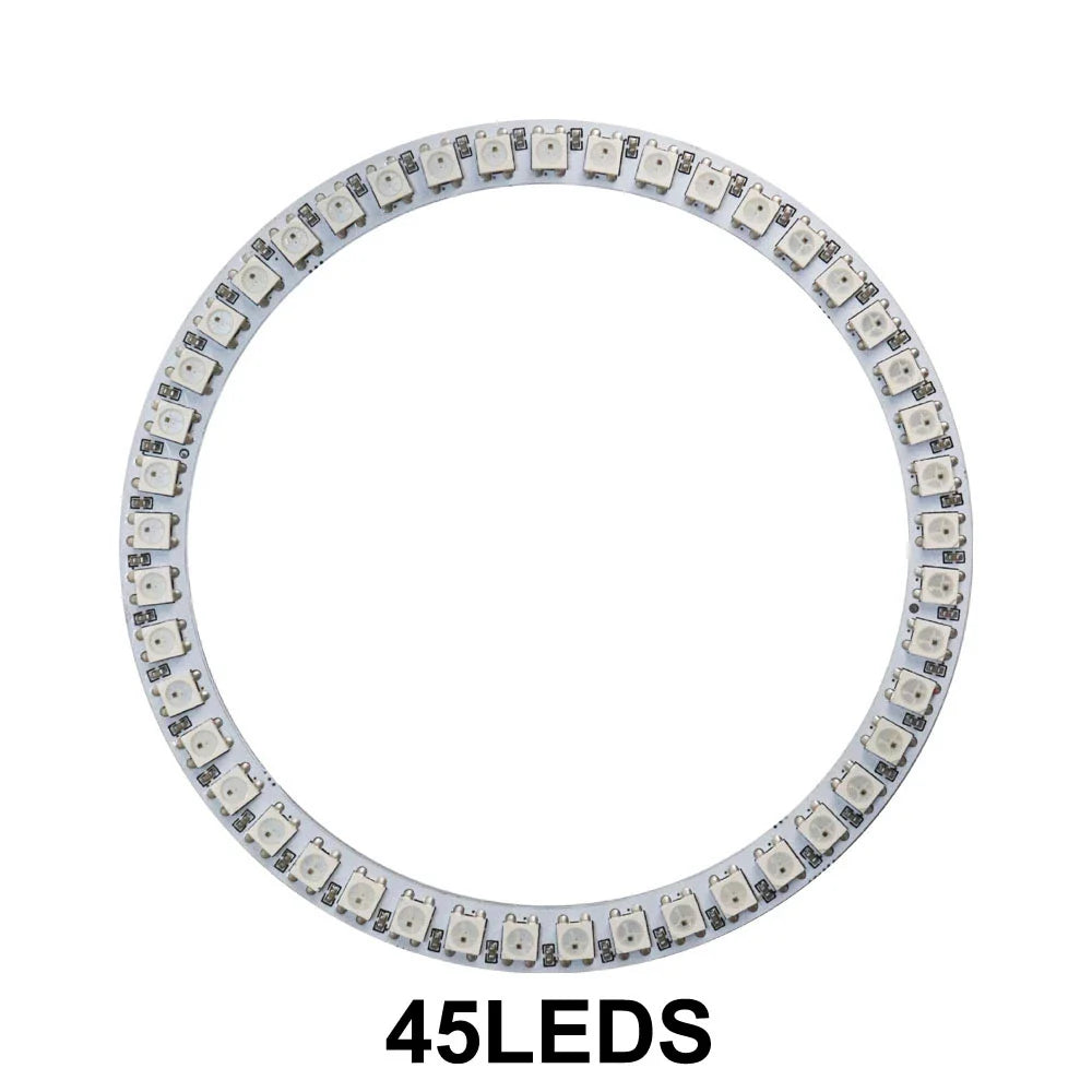 WS2812B RGB LED Pixel Ring - Individually Addressable 8/16/24/35/45-LED DC 5V