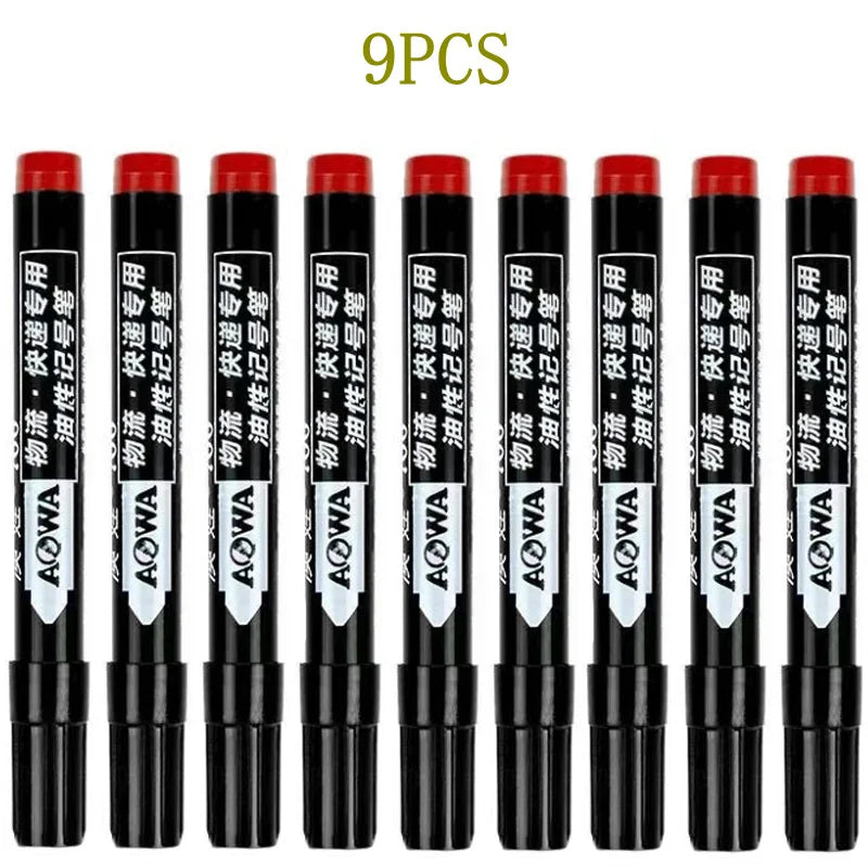 Permanent Paint Marker Pens 3/9-Pack – Waterproof Black Oil-Based, Quick-Drying for Tire, Metal, Glass, Plastic