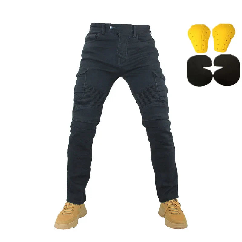 Men's Armored Motorcycle Jeans – Nylon & Cotton Riding Pants for Summer