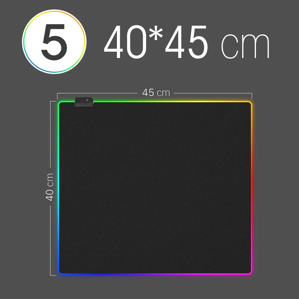 RGB LED Gaming Mouse Pad — Waterproof Large Desk Mat, Non-Slip Rubber, Multiple Sizes (70 x 30–90 x 40 cm / 27.6 x 11.8–35.4 x 15.7 in)