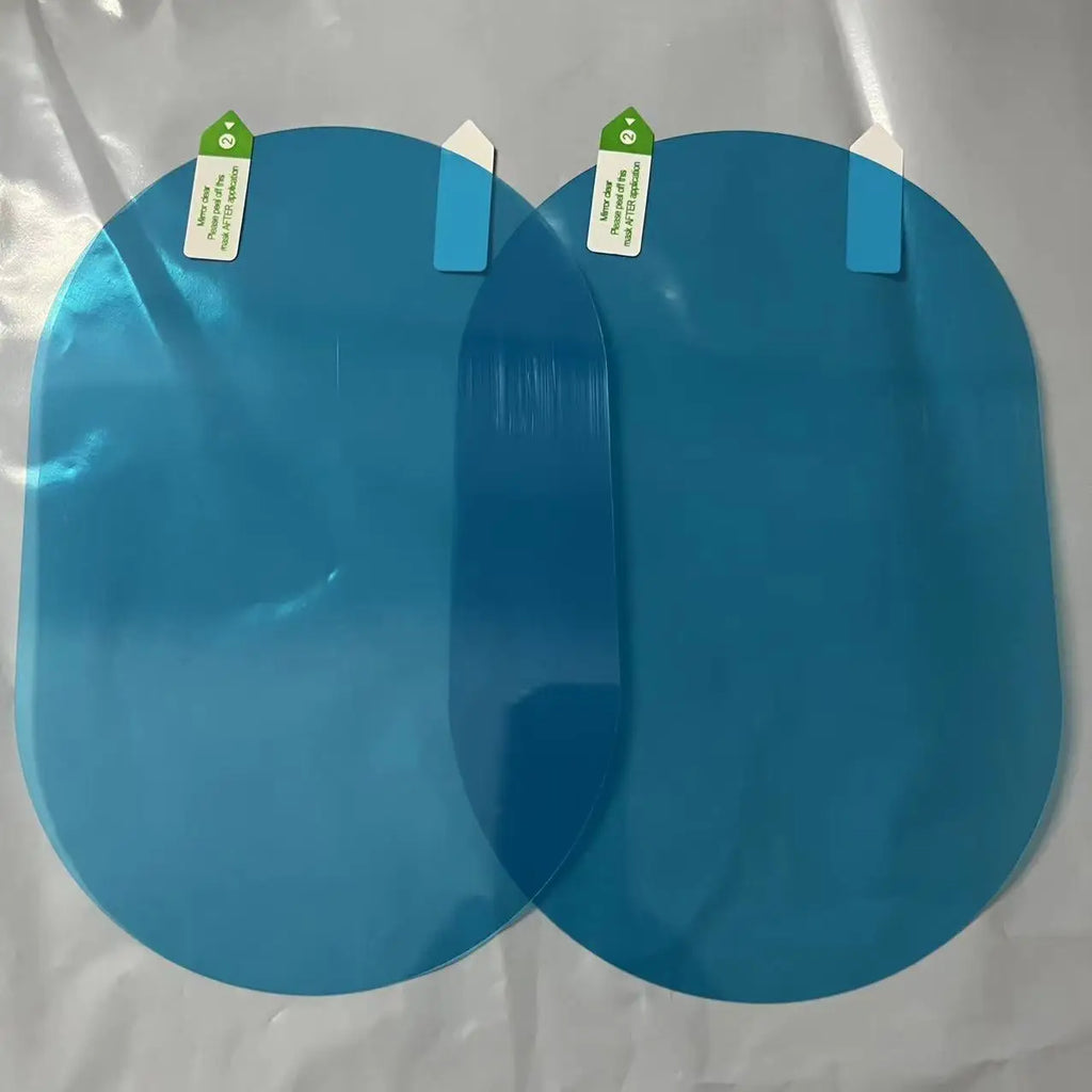 2-Pack Car Rearview Mirror Rainproof Film Anti-Fog Waterproof PET Stickers (95×95, 95×135, 100×150 mm / 3.7–5.9 in)
