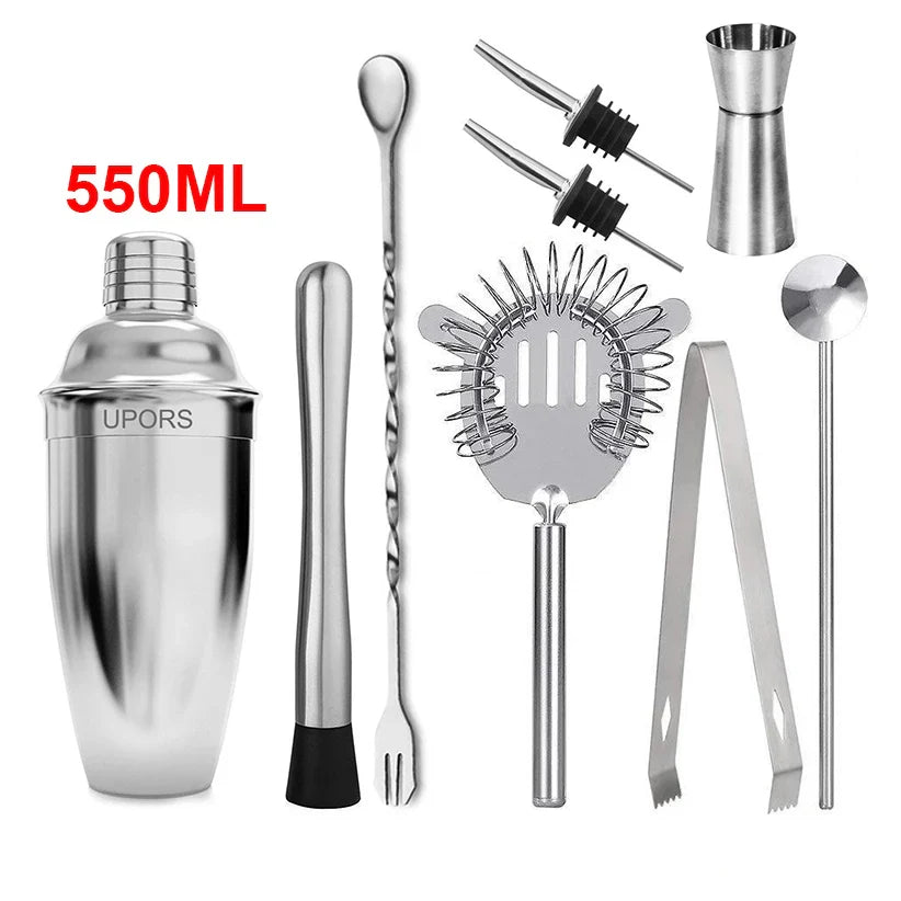 Stainless Steel Boston Cocktail Shaker — 18.6oz (550ml) & 25.4oz (750ml) Martini Mixer for Home Bar & Bartenders