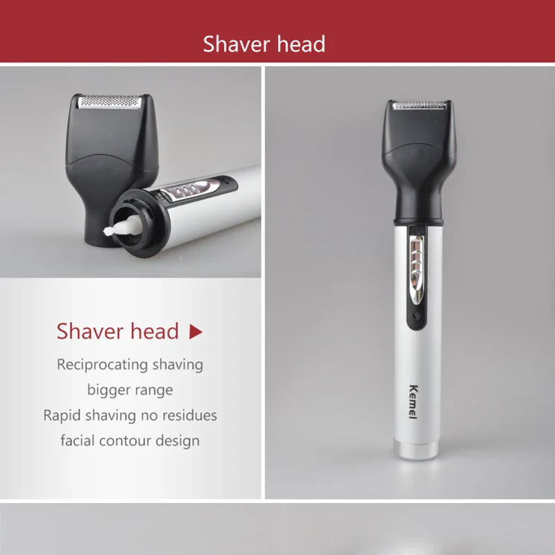 4-in-1 Rechargeable Cordless Nose & Ear Trimmer for Men — Beard, Eyebrow & Face Groomer with EU Charger