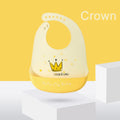 Silicone Baby Bib Waterproof Adjustable Cartoon Banana Feeding Bib with Pocket BPA-Free for 1-3 Years