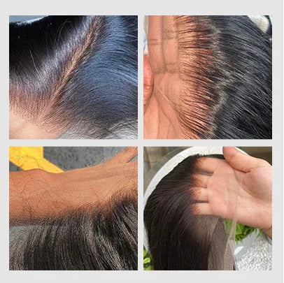 13x4 Glueless Straight Transparent HD for Lace Front 100% Virgin Remy Human Hair Wig with 250% Density and Long Length