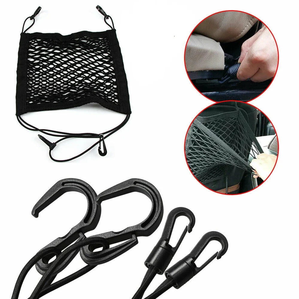 Car Seat Back Mesh Storage Organizer with Elastic Pocket, 30 x 23 cm (11.8 x 9.1 in)