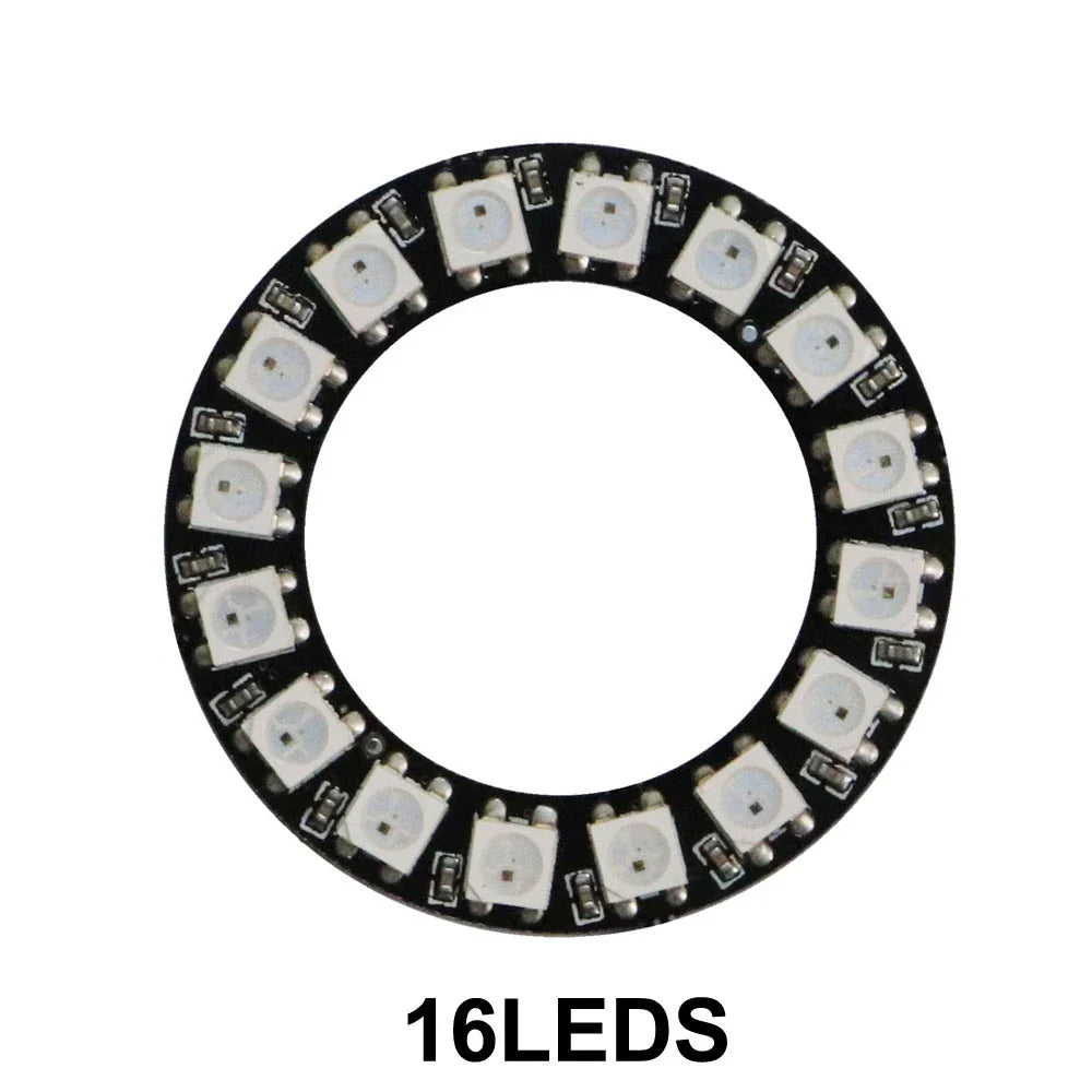 WS2812B RGB LED Pixel Ring - Individually Addressable 8/16/24/35/45-LED DC 5V