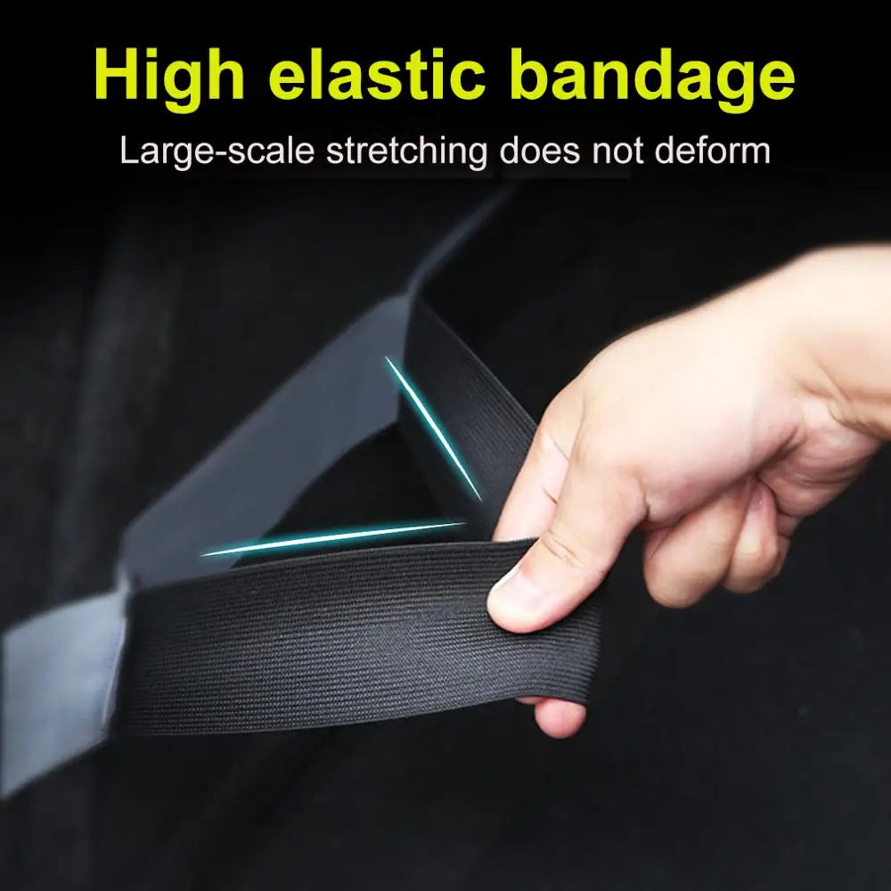 Car Trunk Organizer Elastic Fixing Strap – Universal Suede Storage Belt with Hook-and-Loop, 20/40/60/80 cm (7.9/15.8/23.6/31.5 in)