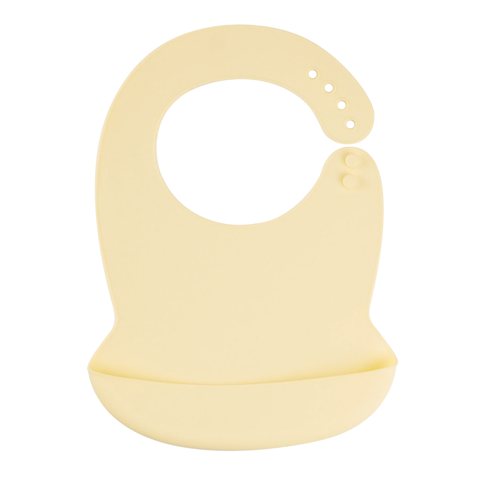 Silicone Baby Bib Waterproof Adjustable Cartoon Banana Feeding Bib with Pocket BPA-Free for 1-3 Years