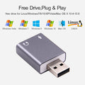 Ultra-Portable USB External Sound Card Adapter — Virtual 7.1 Surround, Mic-In & Audio-Out, Plug-and-Play