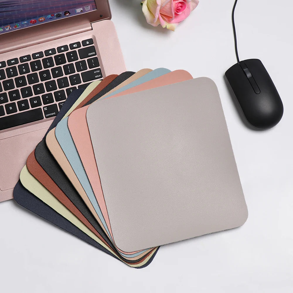 Universal Anti-Slip Leather Mouse Pad – 9.06 x 7.87 x 0.08 in (230 x 200 x 2 mm) Waterproof Desk Cushion for Gaming & Office