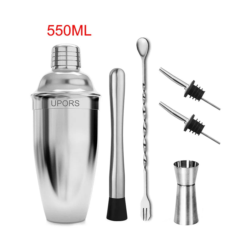 Stainless Steel Boston Cocktail Shaker — 18.6oz (550ml) & 25.4oz (750ml) Martini Mixer for Home Bar & Bartenders